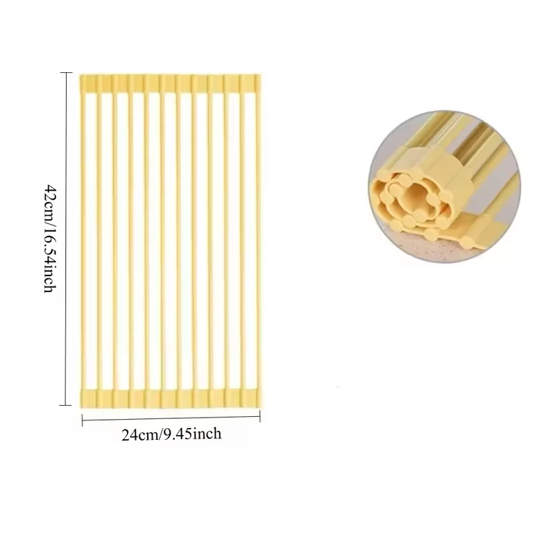 Foldable Dish Drainer With Full-Coverage Bowl Plate Tray Storage Sink Countertop Rack Cream-Coloured Roll-Up Draining Basket
Foldable Dish Drainer With Full-Coverage Bowl Plate Tray Storage Sink Countertop Rack Cream-Coloured Roll-Up Draining Basket