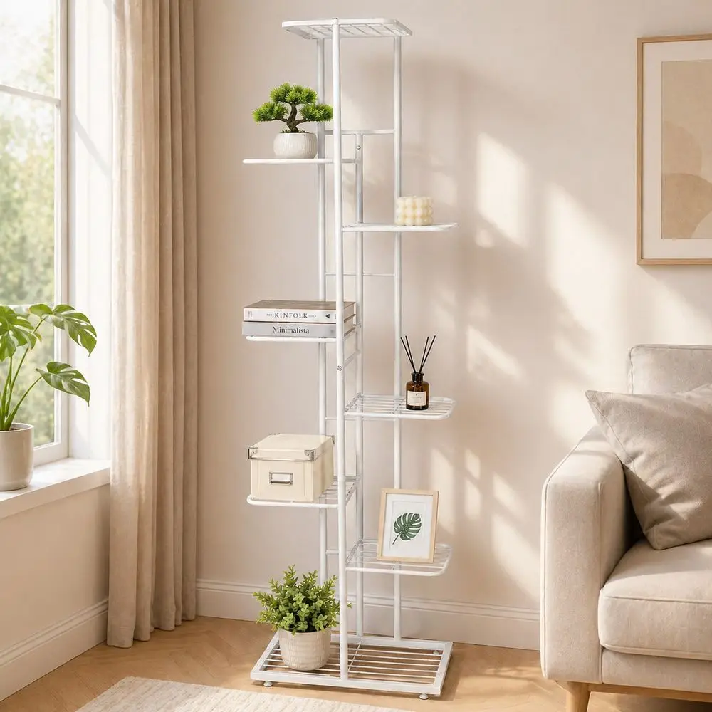 8 Tiers Indoor Outdoor Plant Stand White Metal Flower Pot Shelf Multi Level Display Rack Space Saving Organizer For Balcony Gar
8 Tiers Indoor Outdoor Plant Stand White Metal Flower Pot Shelf Multi Level Display Rack Space Saving Organizer For Balcony Gar