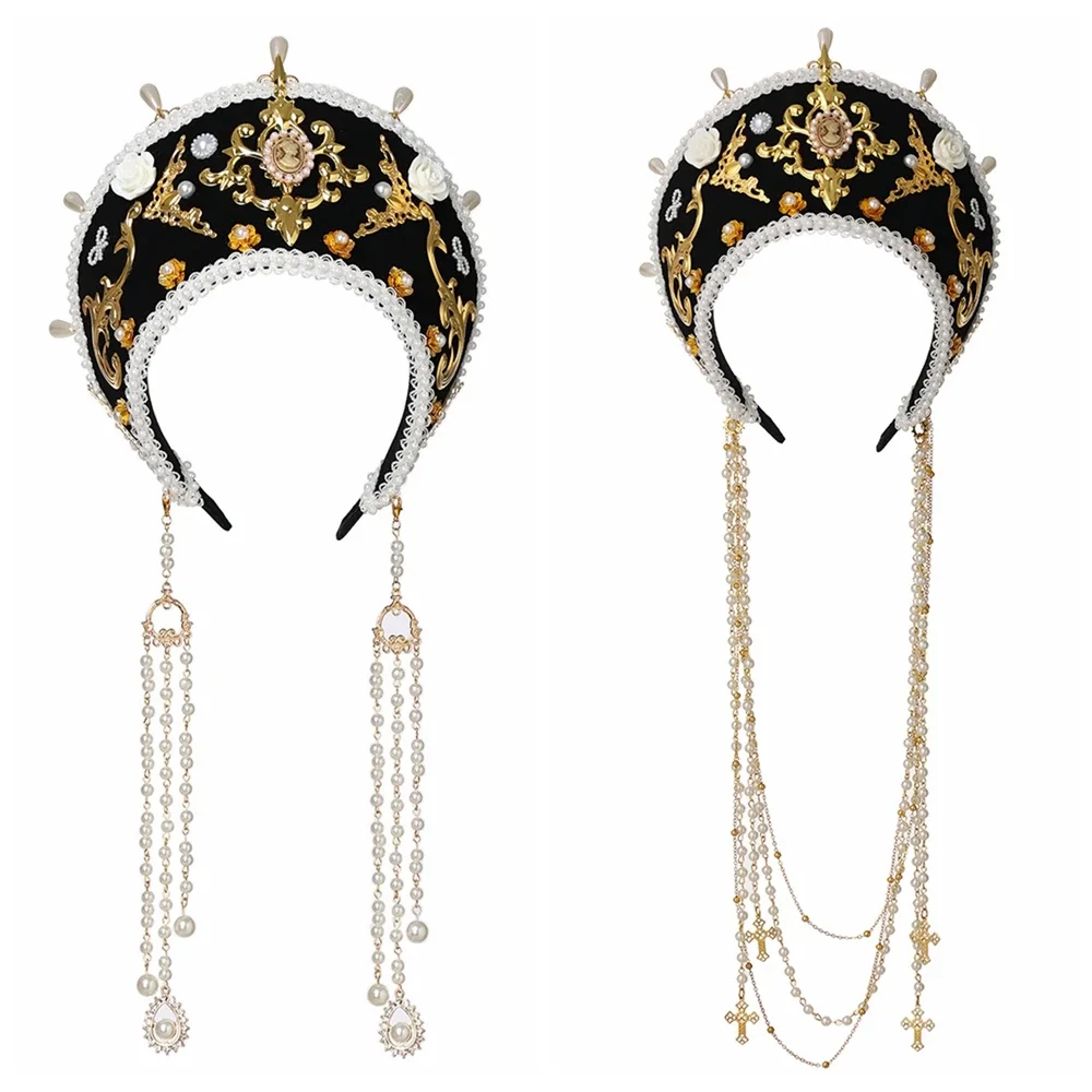 Royal Renaissance Tudor Crown Headpiece Women Medieval Elizabethan Queen Cosplay Hood Coronet Tiara Headband
Royal Renaissance Tudor Crown Headpiece Women Medieval Elizabethan Queen Cosplay Hood Coronet Tiara Headband