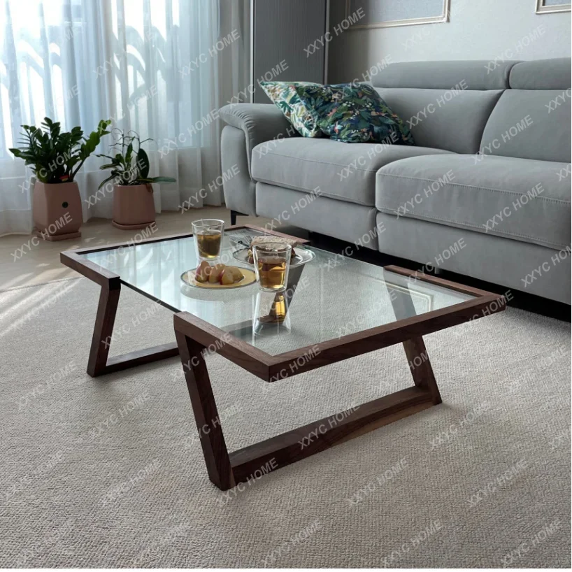 Ash wood minimalist solid wood tea table transparent tempered glass square small coffee table household simple low table
Ash wood minimalist solid wood tea table transparent tempered glass square small coffee table household simple low table