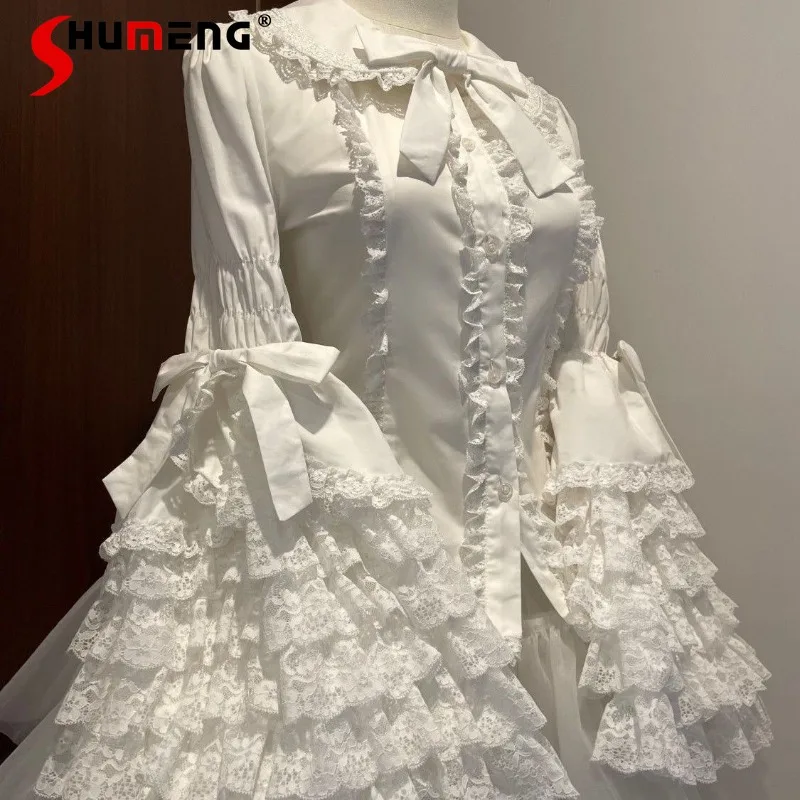 Autumn New Japanese Style Lace Doll Lolita Ji Sleeves Shirt Long Sleeves Blusas Sweet Cute Rojita Single-Breasted Blouse Female
Autumn New Japanese Style Lace Doll Lolita Ji Sleeves Shirt Long Sleeves Blusas Sweet Cute Rojita Single-Breasted Blouse Female