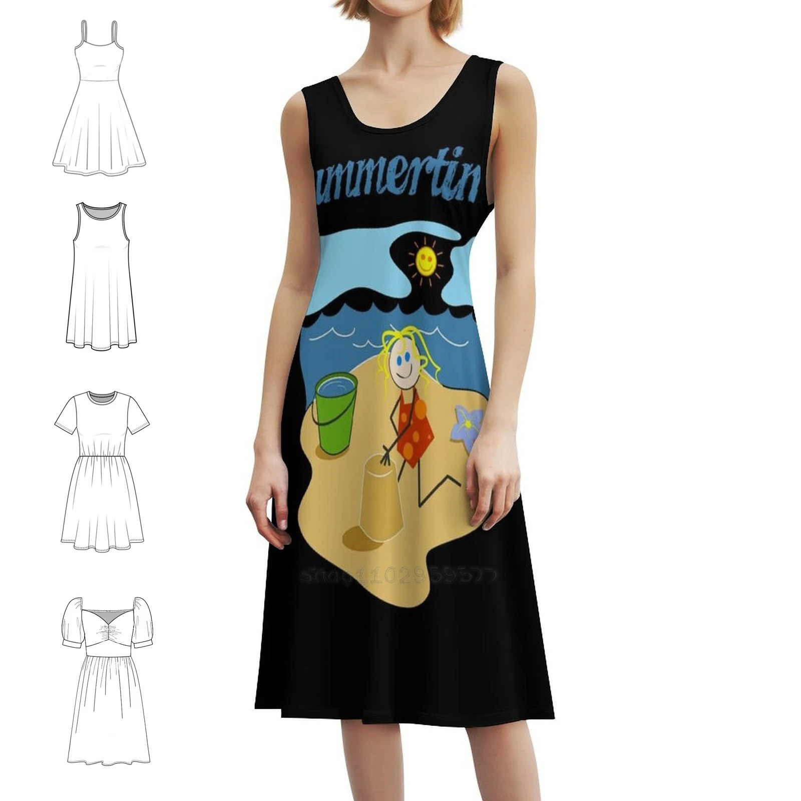 Summertime Bohemian Sleeveless Dress For Women Print Beach Party Dresses Buzzer Time Sun Beach Warm Hot Palms Women's Dress
Summertime Bohemian Sleeveless Dress For Women Print Beach Party Dresses Buzzer Time Sun Beach Warm Hot Palms Women's Dress