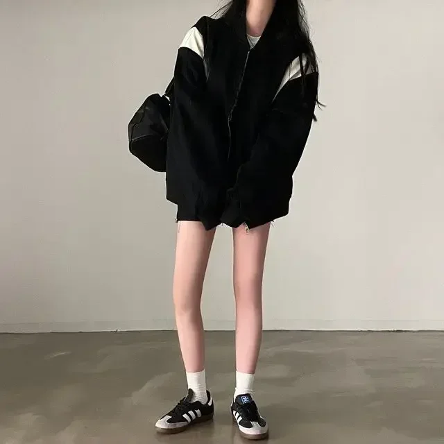 Korean Fashion Bomber Jacket Women Vintage Streetwear Oversized Zipper Black Jackets Casual Chic Aesthetic Autumn Coat
Korean Fashion Bomber Jacket Women Vintage Streetwear Oversized Zipper Black Jackets Casual Chic Aesthetic Autumn Coat