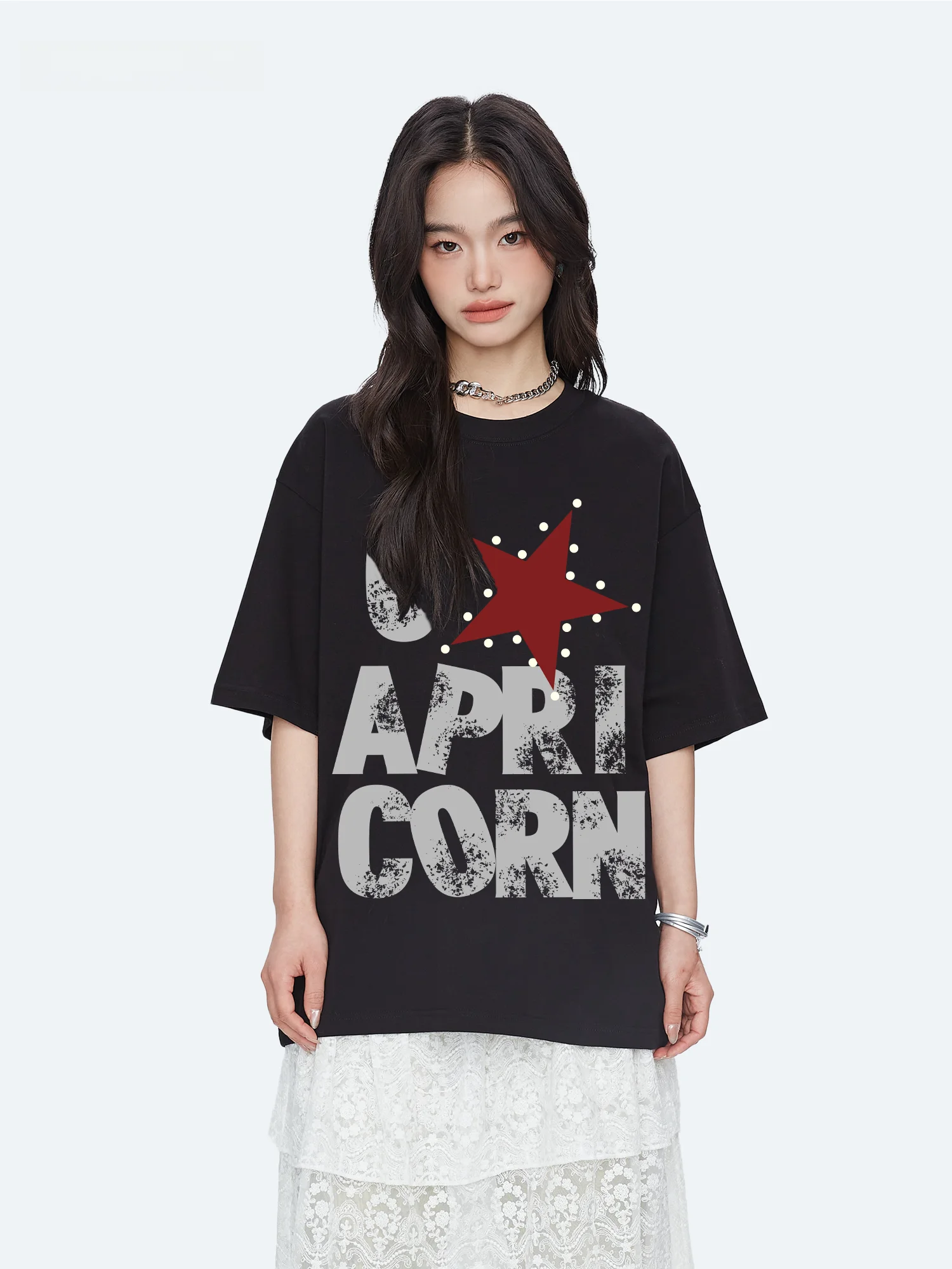 Capricorn American Loose Letter Star Pure Cotton Short Sleeve Women's T-shirt Summer Trend Inner Wear Half Sleeve Top
Capricorn American Loose Letter Star Pure Cotton Short Sleeve Women's T-shirt Summer Trend Inner Wear Half Sleeve Top