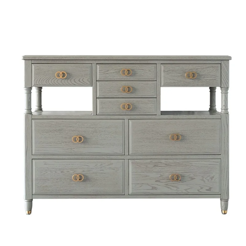 Drawer cabinet chest side cabinet bedroom Italian light luxury premium gray modern American all solid wood
Drawer cabinet chest side cabinet bedroom Italian light luxury premium gray modern American all solid wood