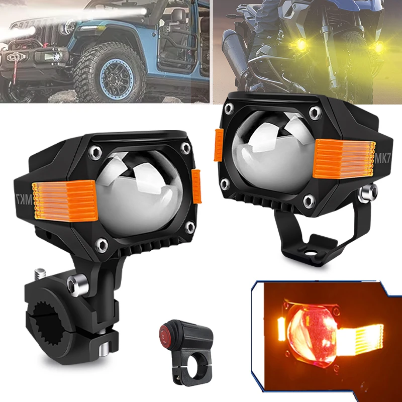 Motorcycle LED Fog Lights Auxiliary Lights Offroad Driving Work Light Spotlights 3/5 Modes White/Amber Strobe For ATV UTV Trucks
Motorcycle LED Fog Lights Auxiliary Lights Offroad Driving Work Light Spotlights 3/5 Modes White/Amber Strobe For ATV UTV Trucks