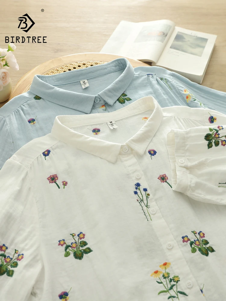 New 2026 Summer Women Cotton Yarn Half Sleeve Shirt, Lapel Embroidery, Mori Girl Casual Preppy Style Thin Loose Blouse T66852CC
New 2026 Summer Women Cotton Yarn Half Sleeve Shirt, Lapel Embroidery, Mori Girl Casual Preppy Style Thin Loose Blouse T66852CC