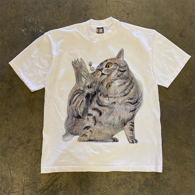 Свободная футболка с коротким рукавом, создающая особую атмосферу, с эффектом остаточного изображения, универсальная, весна-лето, новинка, плотная, не легкая.
Свободная футболка с коротким рукавом, создающая особую атмосферу, с эффектом остаточного изображения, универсальная, весна-лето, новинка, плотная, не легкая.