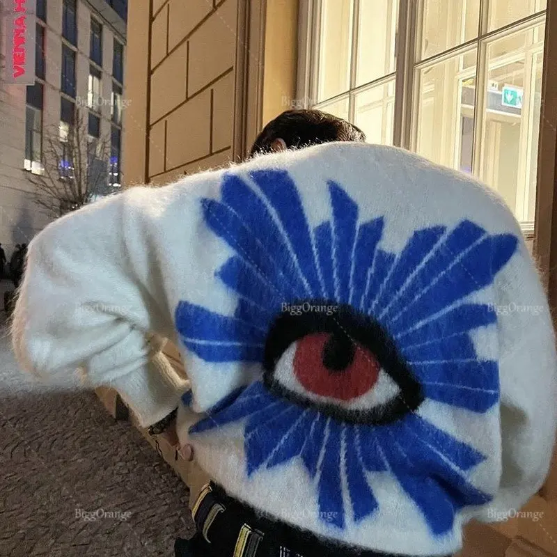 Vintage Knitted Sweater Unisex American Hot Sweaters for Men Women Vintage Harajuku Printed Eye Pattern Cotton Couple Pullover
Vintage Knitted Sweater Unisex American Hot Sweaters for Men Women Vintage Harajuku Printed Eye Pattern Cotton Couple Pullover