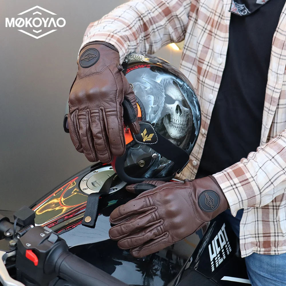 Retro Brown Leather Motorcycle Riding Gloves Anti Drop Breathable Men Offroad Luvas Joint Protection Motorbike Glove Touchscreen
Retro Brown Leather Motorcycle Riding Gloves Anti Drop Breathable Men Offroad Luvas Joint Protection Motorbike Glove Touchscreen