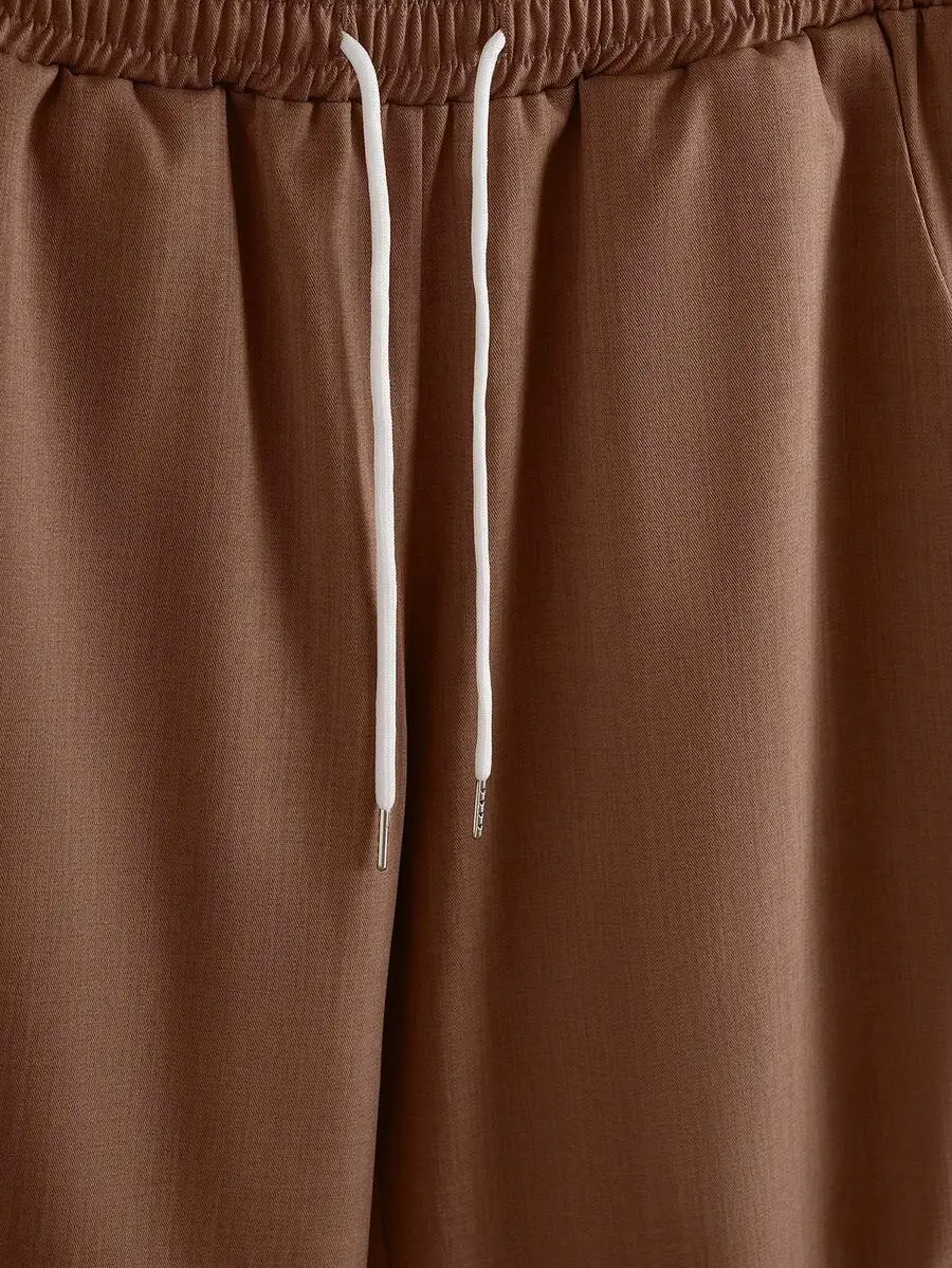Core Aspect Men's Brown Striped Short Sleeve Shirt And Solid Color Drawstring Pants,2-Piece Set Casual Summer Vacation Holiday
Core Aspect Men's Brown Striped Short Sleeve Shirt And Solid Color Drawstring Pants,2-Piece Set Casual Summer Vacation Holiday