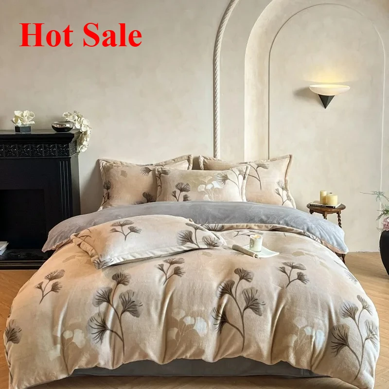 New light luxury style high gram milk fleece 1.5m/1.8m bed four-piece printing warm bed sheet quilt cover
New light luxury style high gram milk fleece 1.5m/1.8m bed four-piece printing warm bed sheet quilt cover