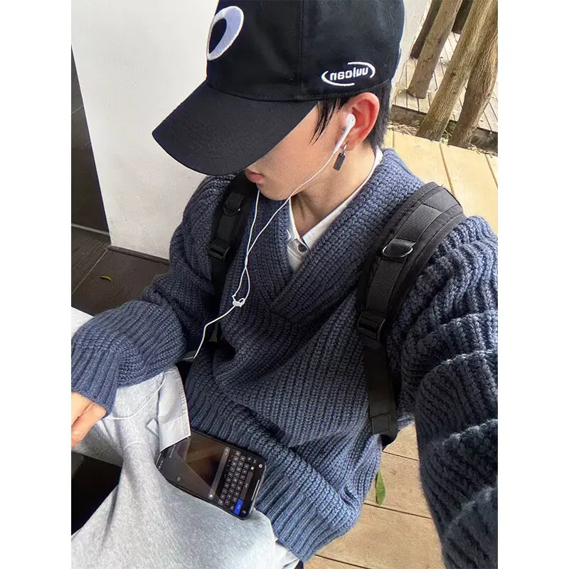 Loose V-Ne Knitted Sweater Thiened Polyester Fiber Men Women Casual Sle Autumn Winter Large Size 250 Pou Blue Knitwear
Loose V-Ne Knitted Sweater Thiened Polyester Fiber Men Women Casual Sle Autumn Winter Large Size 250 Pou Blue Knitwear