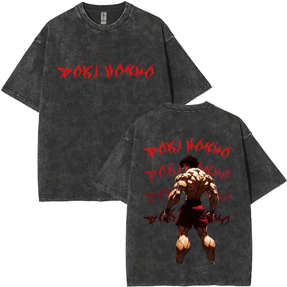 Washed Vintage Anime Baki The Grappler Print T-shirt Manga Yujiro Baki Hanma T Shirts Men Women Casual Oversized Cotton T-shirts
Washed Vintage Anime Baki The Grappler Print T-shirt Manga Yujiro Baki Hanma T Shirts Men Women Casual Oversized Cotton T-shirts