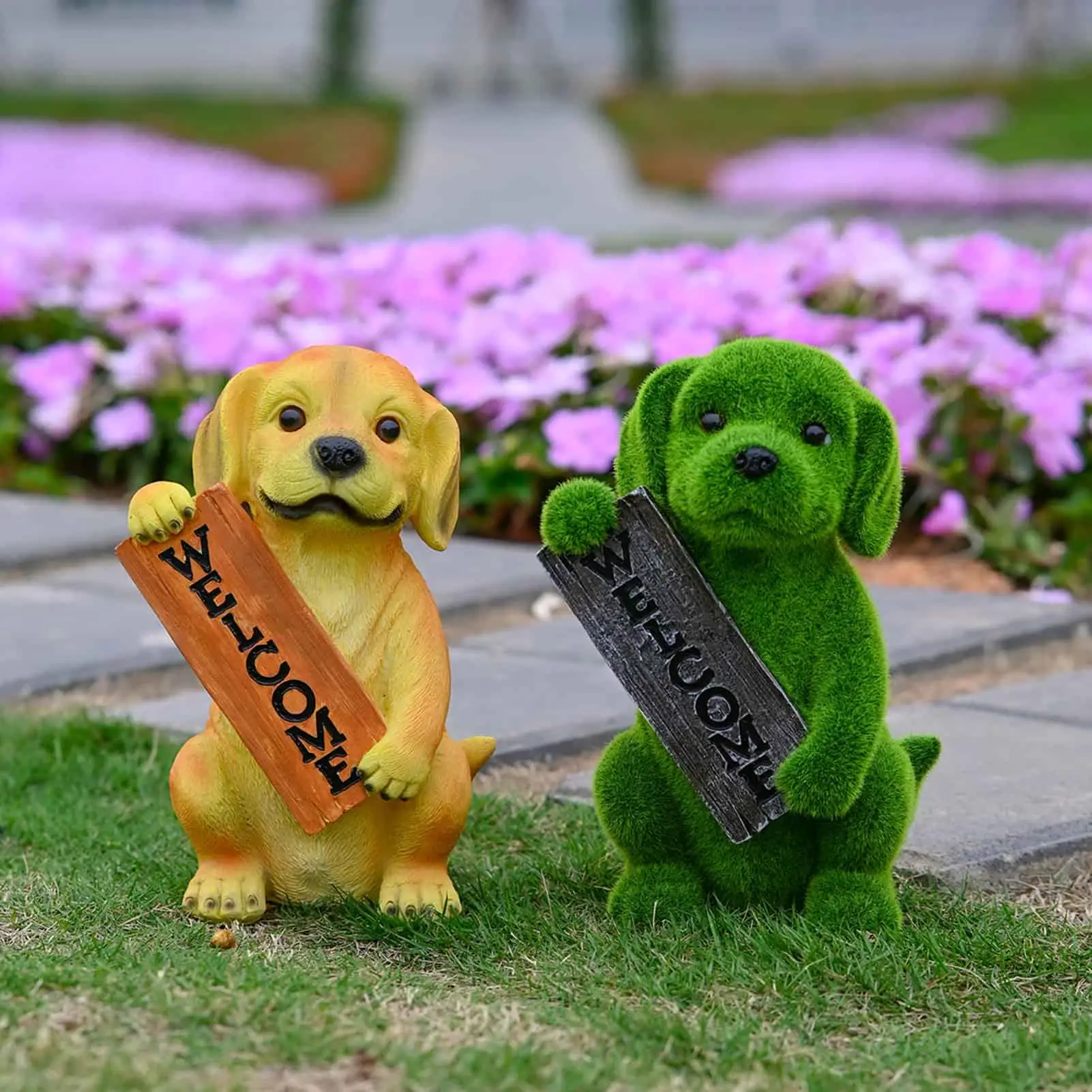 Weather Resistant Garden Dog Statue Collectible Welcome Puppy Theme Sculpture Porch Lawn Backyard Patio Housewarming Gift
Weather Resistant Garden Dog Statue Collectible Welcome Puppy Theme Sculpture Porch Lawn Backyard Patio Housewarming Gift