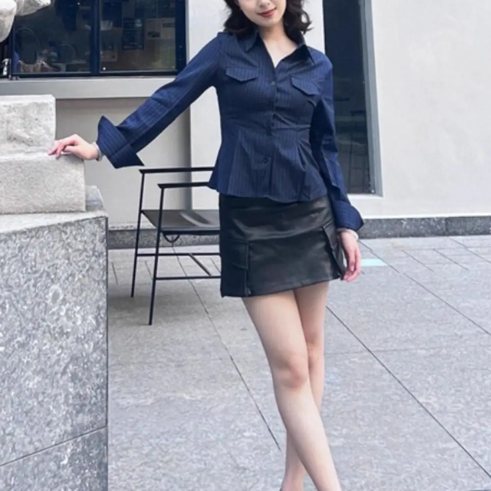 Ins Sweet Strip Pleated Shirt Top Thin Casual Long Sleeve Blouse Spring Summer Autumn Sun Protection Button Shirt for Women Girl
Ins Sweet Strip Pleated Shirt Top Thin Casual Long Sleeve Blouse Spring Summer Autumn Sun Protection Button Shirt for Women Girl