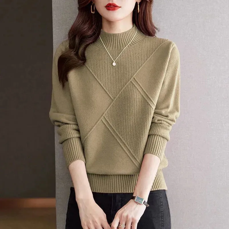 New Half Turtleneck Pullover Sweater Women Autumn Winter Loose Warm Knit Base Shirt Fashion Female Knitwear Top Tide
New Half Turtleneck Pullover Sweater Women Autumn Winter Loose Warm Knit Base Shirt Fashion Female Knitwear Top Tide