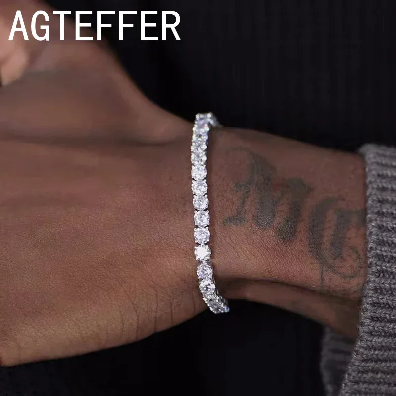 925 sterling silver Tennis Bracelet 2/4mm Cubic Zirconia for Women Mens Crystal Chain on The Hand Hip-hop Streetwear Jewelry
925 sterling silver Tennis Bracelet 2/4mm Cubic Zirconia for Women Mens Crystal Chain on The Hand Hip-hop Streetwear Jewelry