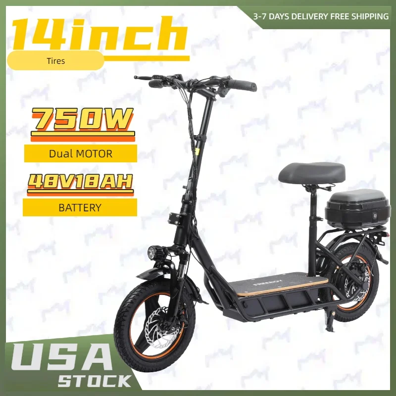 Electric Scooter H14 for Adults, Foldable, 750W Motor, 48V 18AH Battery, 14 Inch Tire, Urban Commuting E-Scooter
Electric Scooter H14 for Adults, Foldable, 750W Motor, 48V 18AH Battery, 14 Inch Tire, Urban Commuting E-Scooter