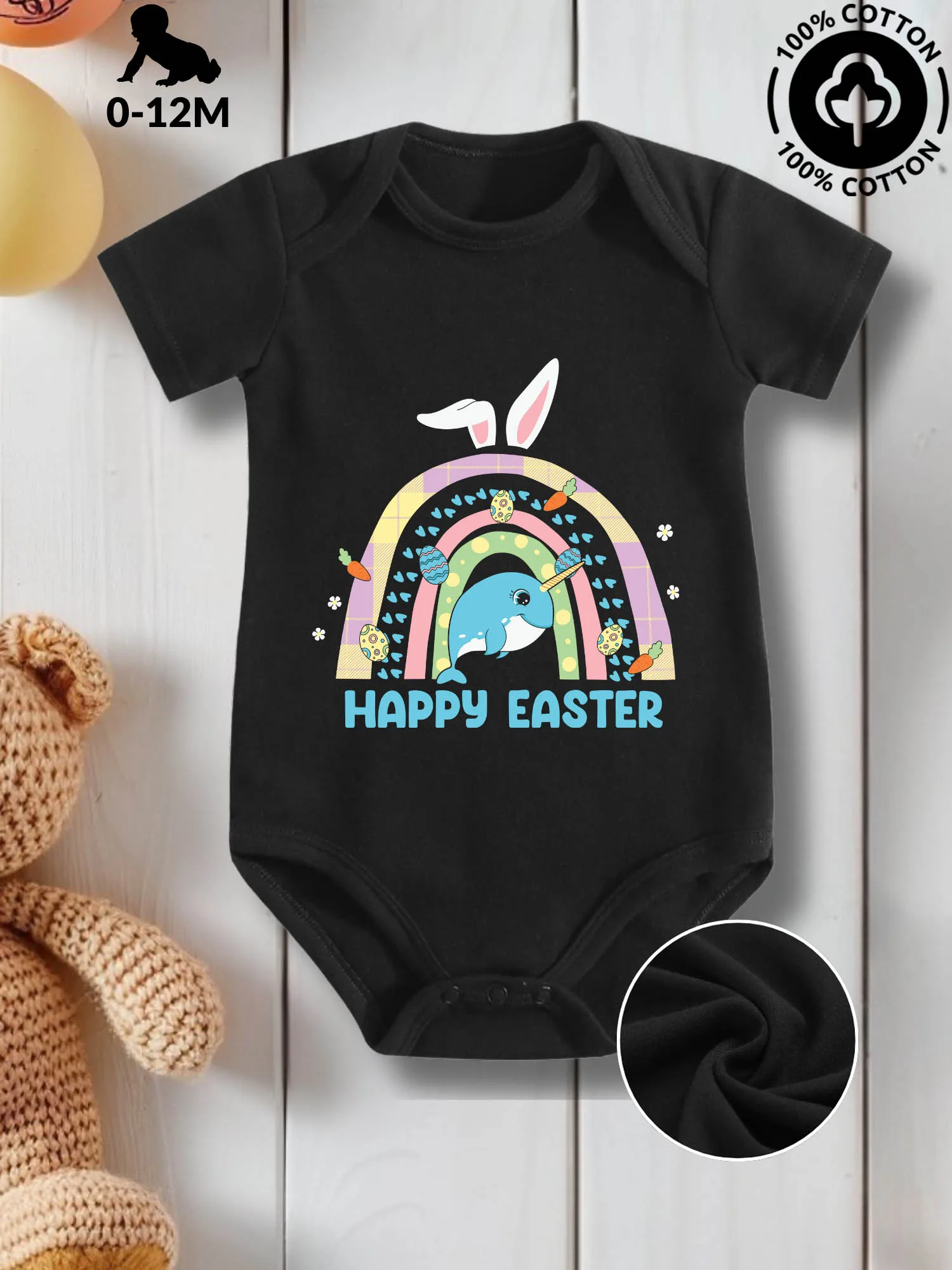 Narwhal Happy Easter Unisex Baby Crawling Suit, Pure Cotton Skin Care Onesie, All-Season Wear Black Bodysuit 190GSM
Narwhal Happy Easter Unisex Baby Crawling Suit, Pure Cotton Skin Care Onesie, All-Season Wear Black Bodysuit 190GSM