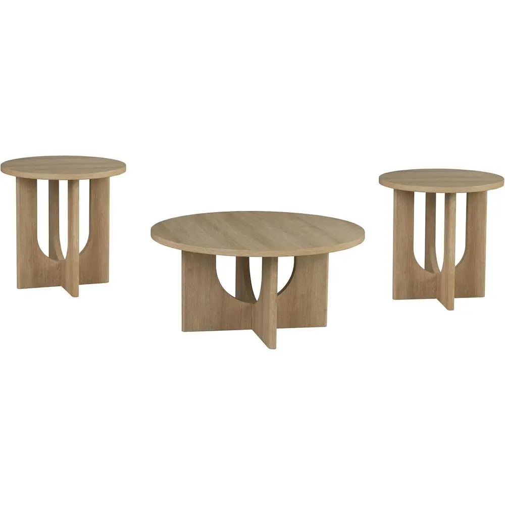 3-Piece Round Coffee Table Set with Cutout Trestle Base, Ideal for Living Room, Small Spaces, Home Office, Bedroom, Natural Fini
3-Piece Round Coffee Table Set with Cutout Trestle Base, Ideal for Living Room, Small Spaces, Home Office, Bedroom, Natural Fini