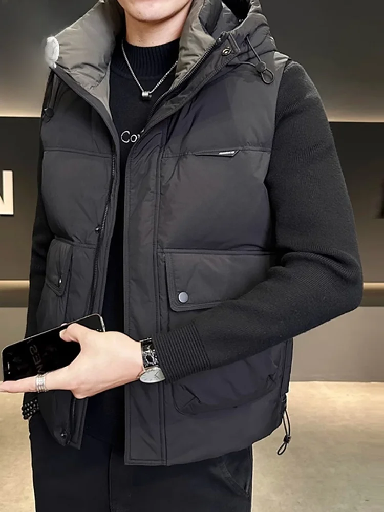 Мужской зимний пуховый жилет с капюшоном, свободного кроя, с воротником-стойкой, модный, молодежный, теплый, утолщенный, на молнии
Мужской зимний пуховый жилет с капюшоном, свободного кроя, с воротником-стойкой, модный, молодежный, теплый, утолщенный, на молнии