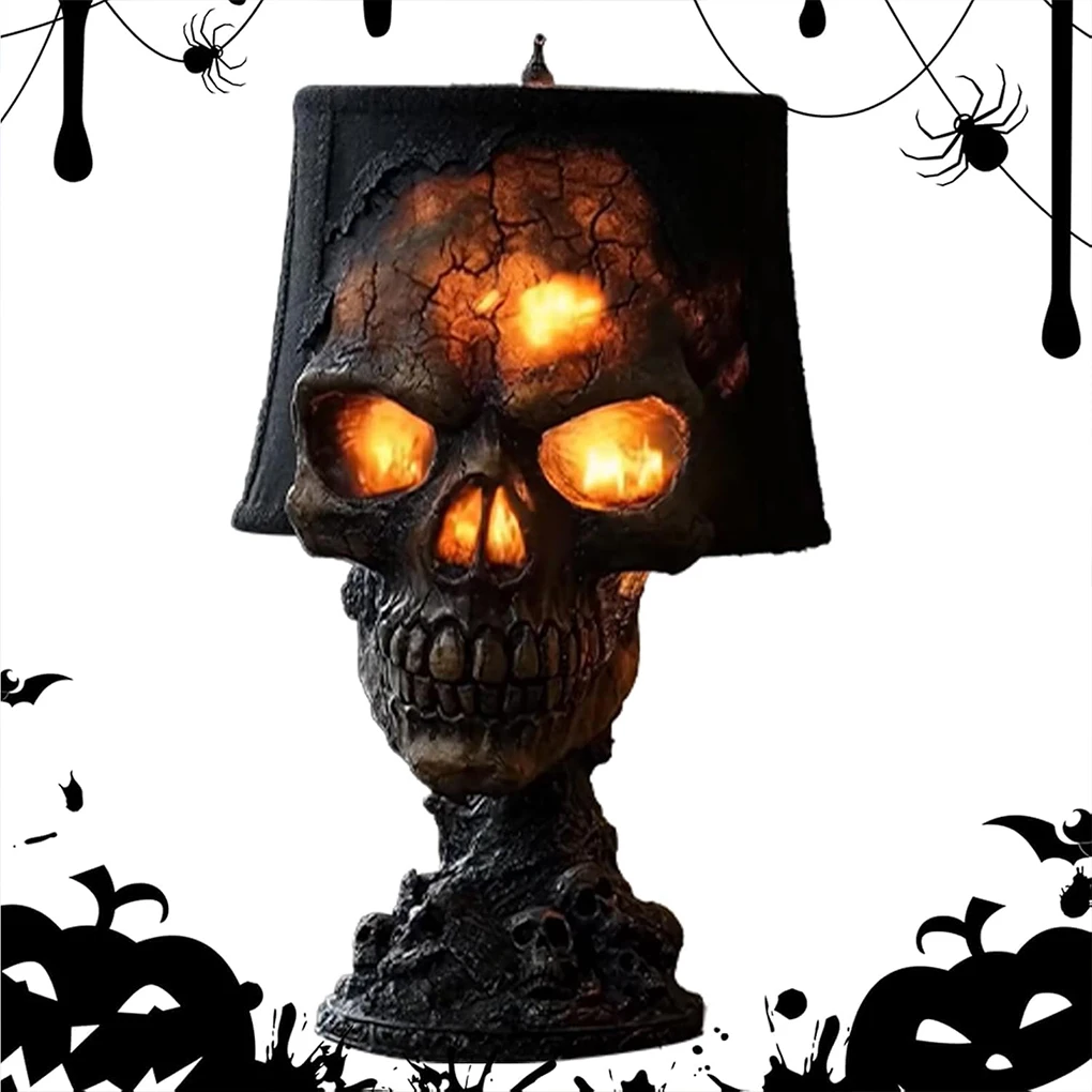 Готическая лампа с черепом на Хэллоуин, настольная лампа с черепом из вулканического камня и жутким светодиодным светом для украшения комнаты каминной комнаты на Хэллоуин
Готическая лампа с черепом на Хэллоуин, настольная лампа с черепом из вулканического камня и жутким светодиодным светом для украшения комнаты каминной комнаты на Хэллоуин