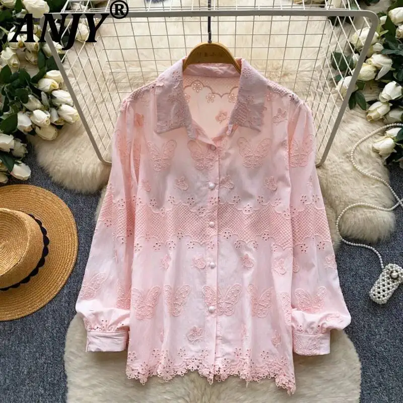 ANJY Spring Autumn New Women French Style Elegant Heavy Hollow Out Embroidered Shirt Stylish Niche Ins Long Sleeve Blouse A24299
ANJY Spring Autumn New Women French Style Elegant Heavy Hollow Out Embroidered Shirt Stylish Niche Ins Long Sleeve Blouse A24299