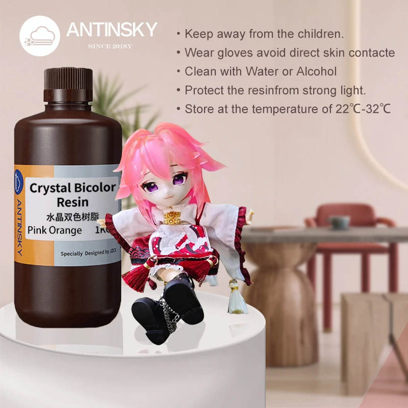 Antinsky Crystal Biocolor 3D Printer Resin 405nm 1kg for Elegoo/Anucibic/PhrozenDLP LCD SLA 3D Printer High Precision 3D Resin
Antinsky Crystal Biocolor 3D Printer Resin 405nm 1kg for Elegoo/Anucibic/PhrozenDLP LCD SLA 3D Printer High Precision 3D Resin