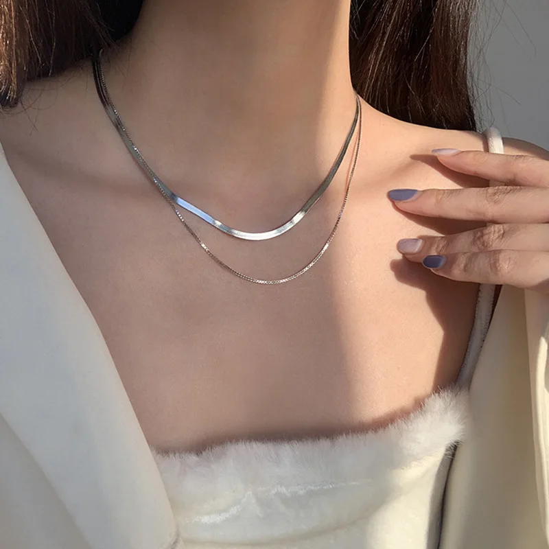 Starmoon Silver Color Snake Chain Necklace for Women Double Layer Chain Choker Necklace Party Jewelry
Starmoon Silver Color Snake Chain Necklace for Women Double Layer Chain Choker Necklace Party Jewelry
