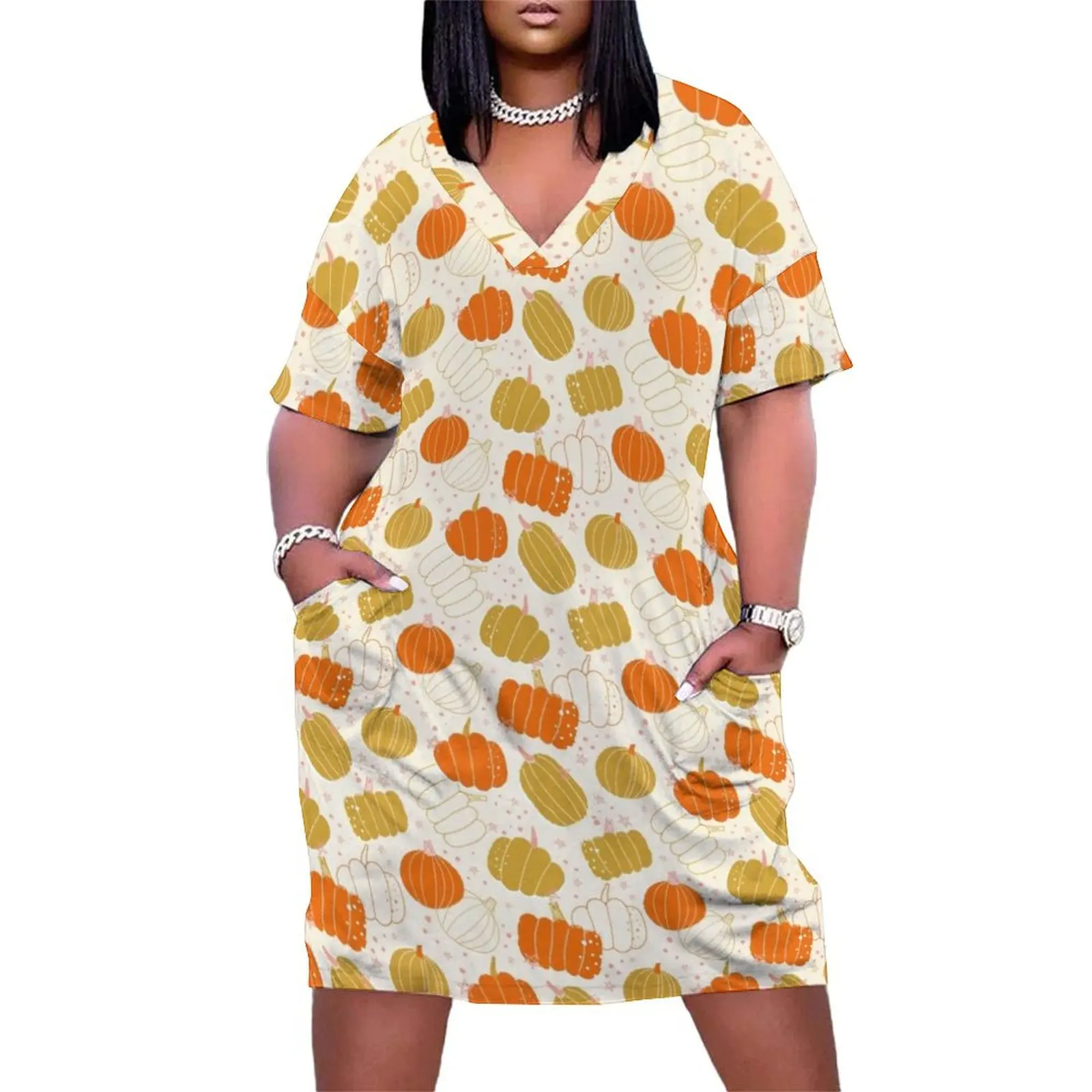 Halloween Cute Pumpkins, halloween gift for woman, halloween home deco, pumpkins, brigh Loose Pocket Dress
Halloween Cute Pumpkins, halloween gift for woman, halloween home deco, pumpkins, brigh Loose Pocket Dress