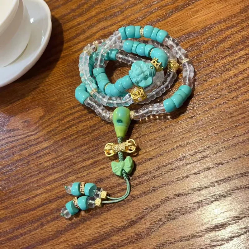 Natural White With Magnesite Turquoise Scrunchie Bracelet Fashion Jewelry
Natural White With Magnesite Turquoise Scrunchie Bracelet Fashion Jewelry