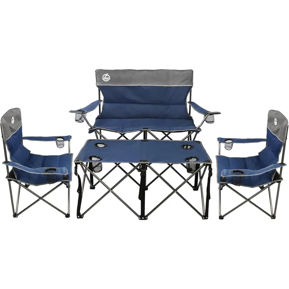 Portable Collapsible Camping Chair Set for 4, Including 1 Sofa, 2 Single Chairs, and 1 Table - Ideal for Family Patio, Outdoor T
Portable Collapsible Camping Chair Set for 4, Including 1 Sofa, 2 Single Chairs, and 1 Table - Ideal for Family Patio, Outdoor T