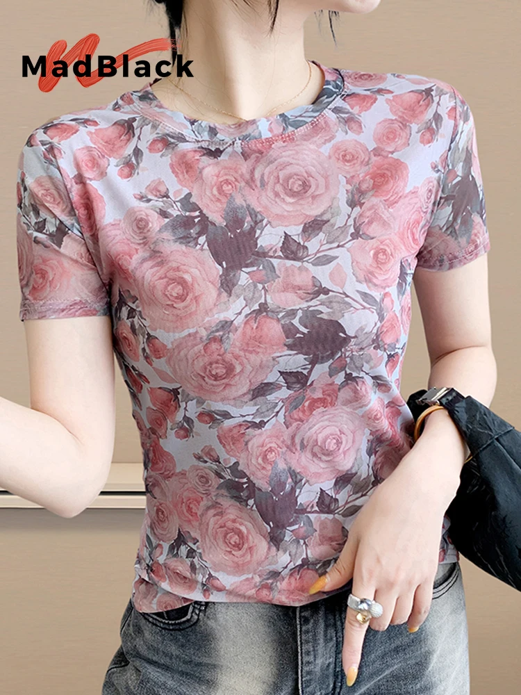 MadBlack-Women's European T-Shirt, Sexy O Neck Floral Printed, Vintage Short Sleeve Slim S-3XL Mesh Tee, 2025 Summer T54043CC
MadBlack-Women's European T-Shirt, Sexy O Neck Floral Printed, Vintage Short Sleeve Slim S-3XL Mesh Tee, 2025 Summer T54043CC