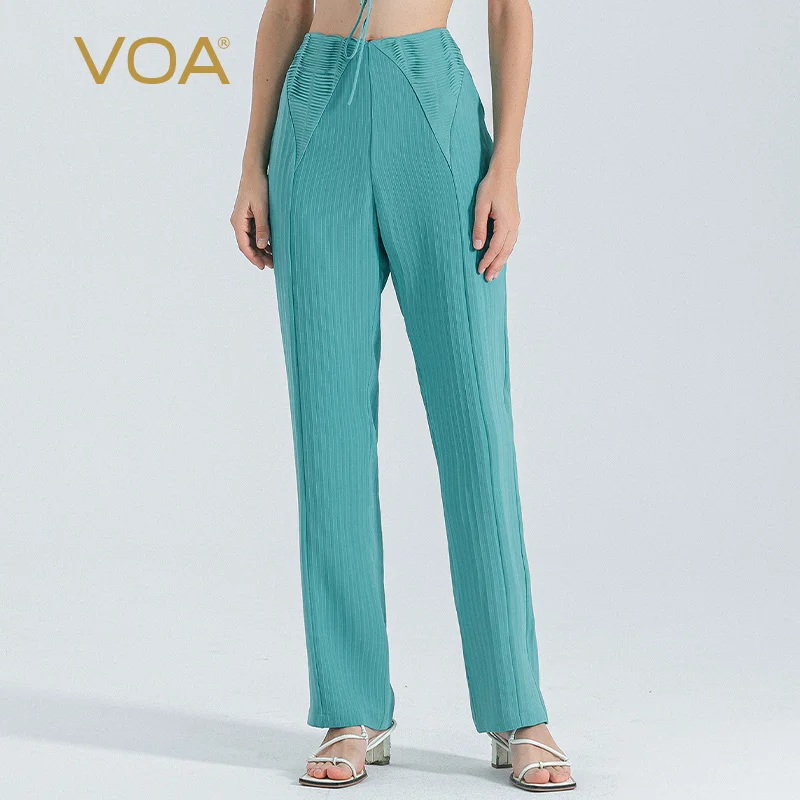 (Fans Exclusive Discount) VOA Stripe Heavyweight Silk Splice Tucker Pleated Natural Waist Pocket Wide Leg Pants Women KE819
(Fans Exclusive Discount) VOA Stripe Heavyweight Silk Splice Tucker Pleated Natural Waist Pocket Wide Leg Pants Women KE819