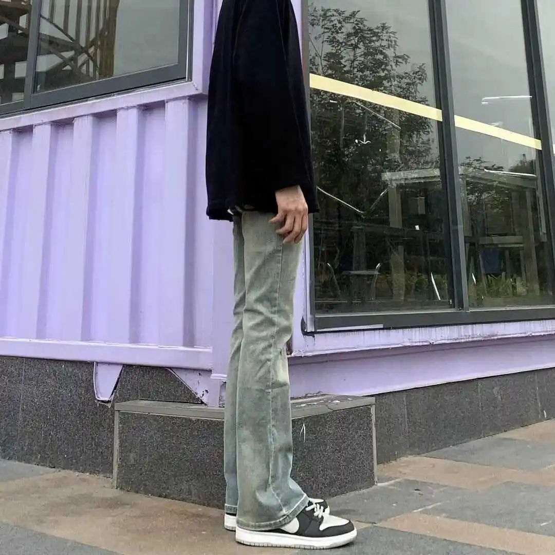 Retro Bell Bottom Men's Slimming Casual Jeans Elastic Straight Leggings Fashionable Street Vibe Youth mid Waist Long Trousers
Retro Bell Bottom Men's Slimming Casual Jeans Elastic Straight Leggings Fashionable Street Vibe Youth mid Waist Long Trousers