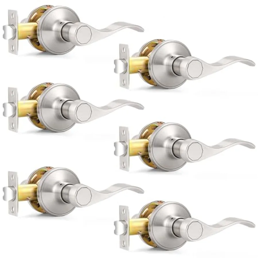 Passage Door Levers, Wave Style Handles Keyless Interior Leversets for Hallway and Closet
Passage Door Levers, Wave Style Handles Keyless Interior Leversets for Hallway and Closet