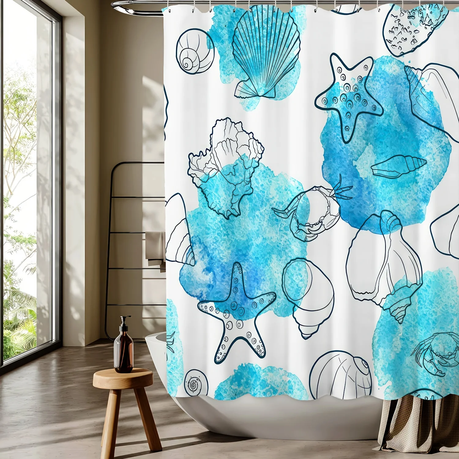 Conch Starfish Shell Cartoon Digital Print Shower Curtain - Machine Washable,Reversible Polyester,All-Season Bathroom/Home Decor
Conch Starfish Shell Cartoon Digital Print Shower Curtain - Machine Washable,Reversible Polyester,All-Season Bathroom/Home Decor