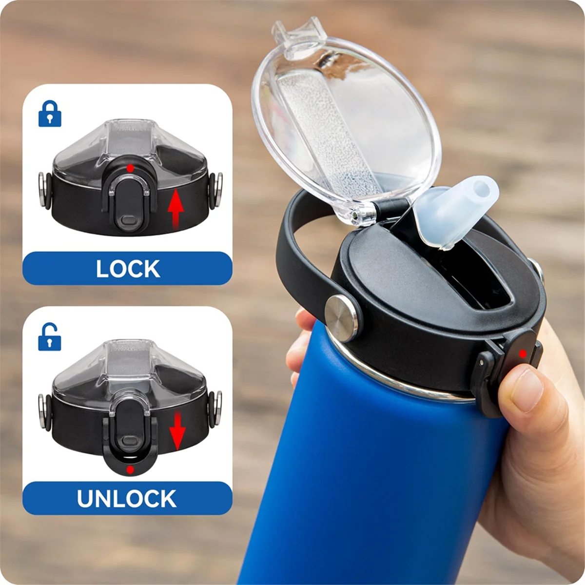 New Auto Flip Straw Lid for Hydroflask 12-64 oz Wide Mouth,Replacement Lid with Soft Spout for Wide Mouth Bottles
New Auto Flip Straw Lid for Hydroflask 12-64 oz Wide Mouth,Replacement Lid with Soft Spout for Wide Mouth Bottles