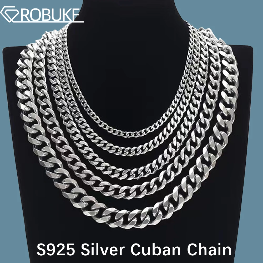 100% 925 Sterling Silver Cuban Necklace Bracelet For Men Women 5mm 8mm 10mm Hip Hop Party Cuban Chain Classic Fine Jewelry Gifts
100% 925 Sterling Silver Cuban Necklace Bracelet For Men Women 5mm 8mm 10mm Hip Hop Party Cuban Chain Classic Fine Jewelry Gifts