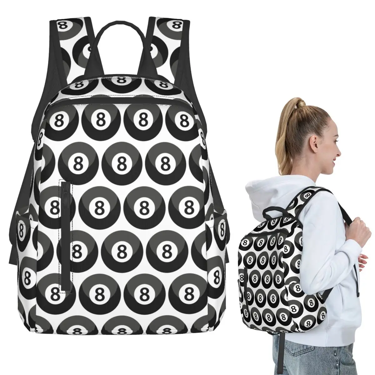 Eight-Ball Backpack Student BookBag Children School Bag Laptop Shoulder Bags Men Women
Eight-Ball Backpack Student BookBag Children School Bag Laptop Shoulder Bags Men Women