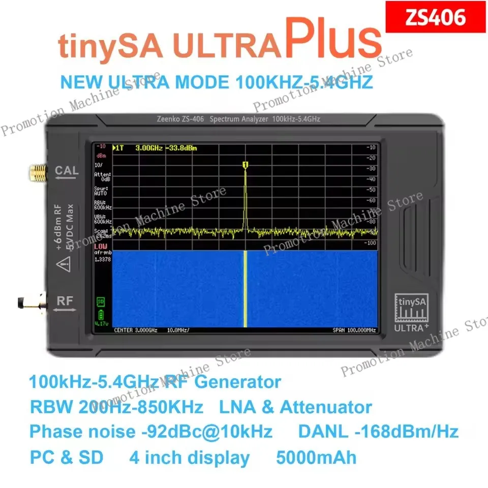 Latest Zeenko ZS-406 Hand held tiny Spectrum analyzer tinySA ULTRA PLUS 4" display battery 5000mAh 900MHz-5.4GHz
Latest Zeenko ZS-406 Hand held tiny Spectrum analyzer tinySA ULTRA PLUS 4" display battery 5000mAh 900MHz-5.4GHz