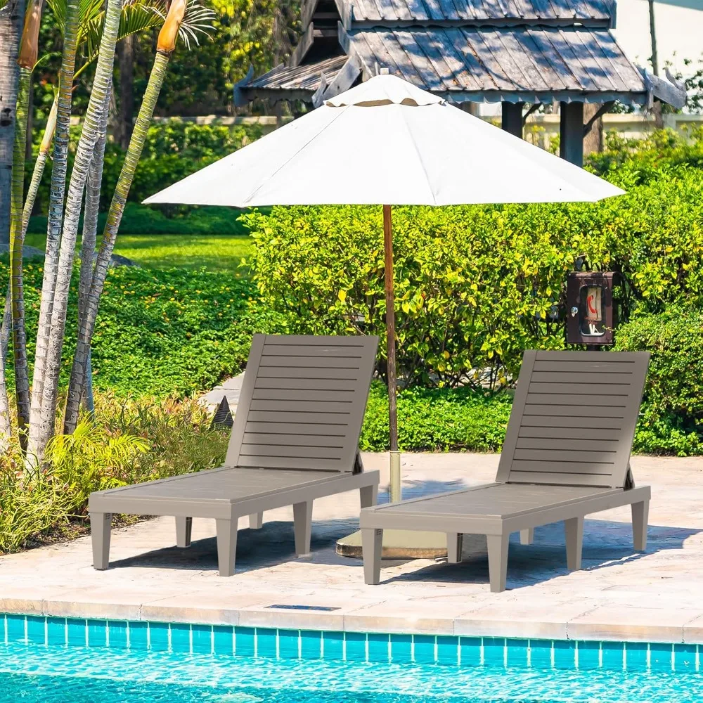 Outdoor Chaise Lounge Chair Set of 2,with 5-Position Adjustable Backrest,Waterproof & Lightweight, Durable, Customized
Outdoor Chaise Lounge Chair Set of 2,with 5-Position Adjustable Backrest,Waterproof & Lightweight, Durable, Customized