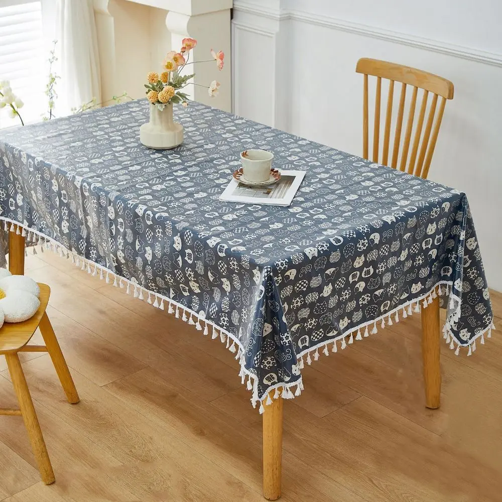 Creative Waterproof Coated Tablecloth Rectangular Washable Cat Pattern Table Cover Heat-resistant with Tassels Table Mat
Creative Waterproof Coated Tablecloth Rectangular Washable Cat Pattern Table Cover Heat-resistant with Tassels Table Mat