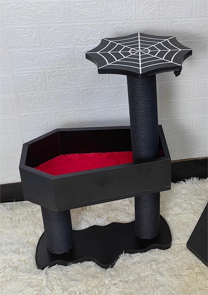 Bat Base Gothic Cat Tree Solid Wood Cat Trees with Coffin Cat Bed and Sisal Scratching Posts for Indoor Cats
Bat Base Gothic Cat Tree Solid Wood Cat Trees with Coffin Cat Bed and Sisal Scratching Posts for Indoor Cats