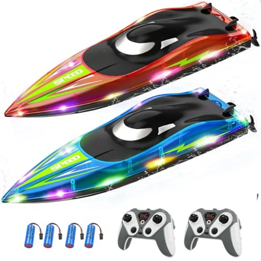 RC Boat with LED Lights - Toddler 14Inch Remote Control Boat for and Adults, 2.4Ghz Fast RC Boats 15 KPH for Lakes and Pools wi
RC Boat with LED Lights - Toddler 14Inch Remote Control Boat for and Adults, 2.4Ghz Fast RC Boats 15 KPH for Lakes and Pools wi