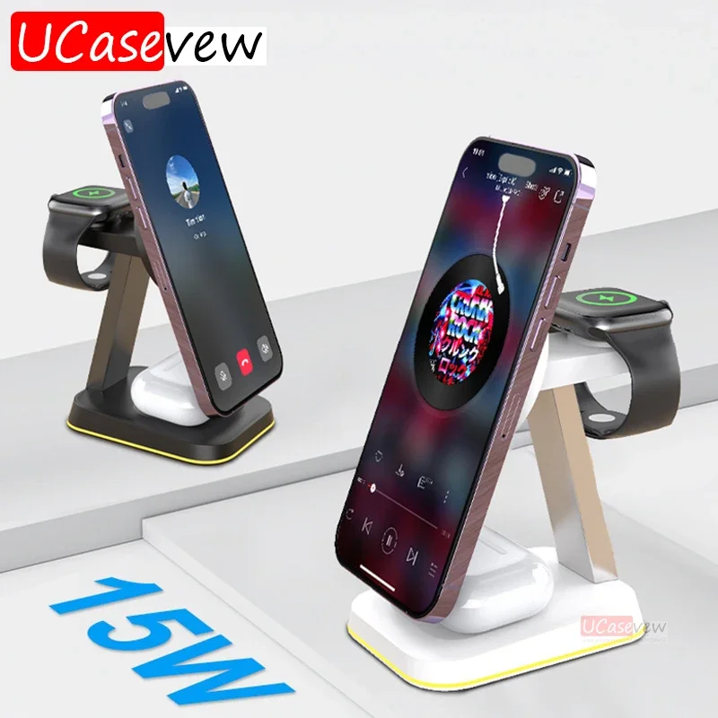 Магнитная беспроводная зарядная станция 3-в-1 со светодиодной подсветкой для быстрой зарядки iPhone 16 15 14 13 Pro Max, iWatch 9, AirPods Pro 3
Магнитная беспроводная зарядная станция 3-в-1 со светодиодной подсветкой для быстрой зарядки iPhone 16 15 14 13 Pro Max, iWatch 9, AirPods Pro 3