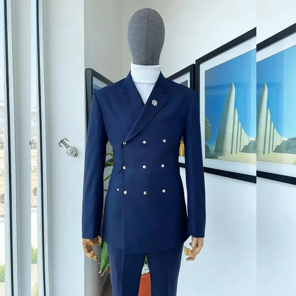 Fashion Three Breasted Peaked Lapel Men Suit 2 Pieces Jacket Pants High Quality Blazer Customized Full Formal Set
Fashion Three Breasted Peaked Lapel Men Suit 2 Pieces Jacket Pants High Quality Blazer Customized Full Formal Set