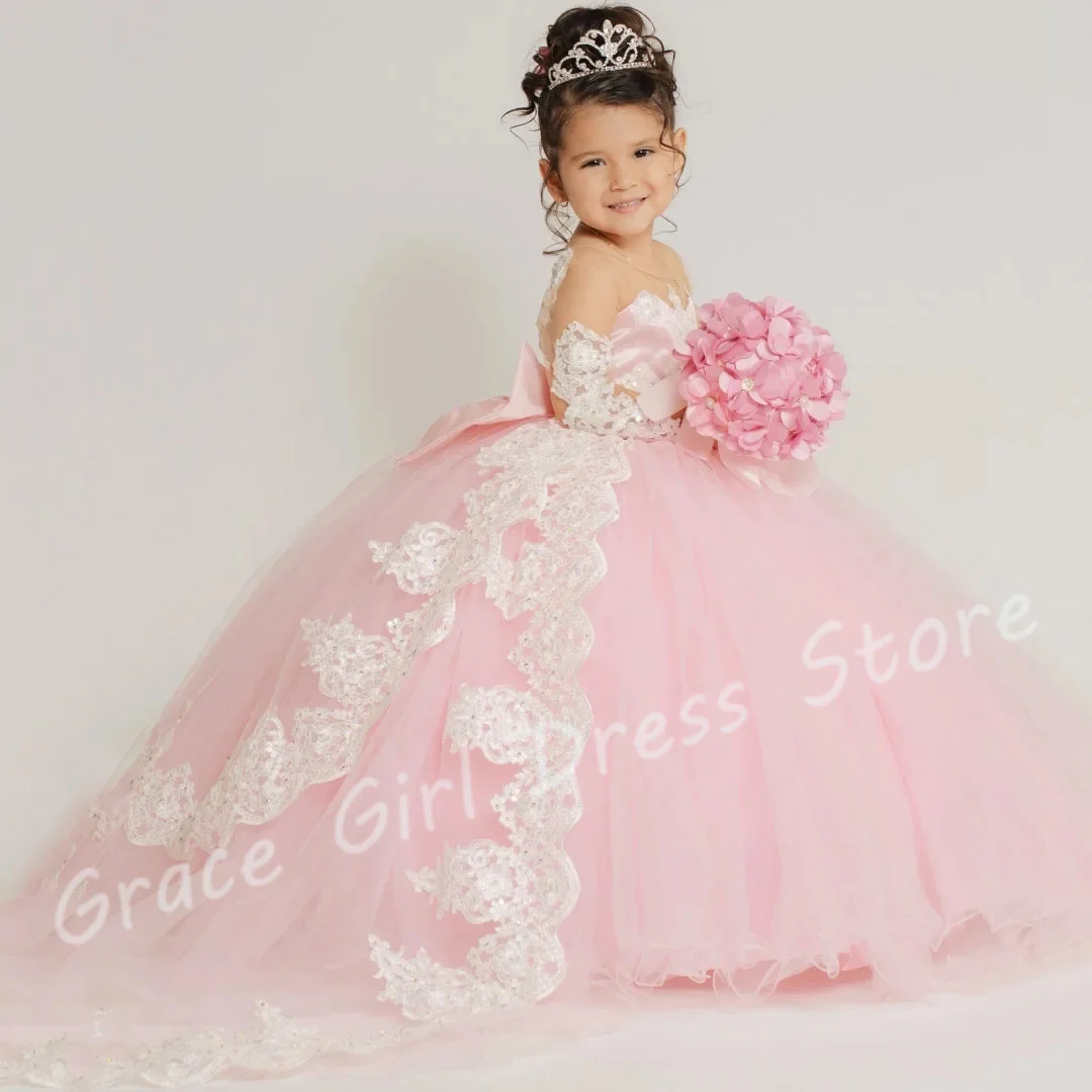 Customized Pink Flower Girl Dress For Wedding Full Sleeves Appliques Floor Length Classic Kids Birthday Party Bridesmaid Gown
Customized Pink Flower Girl Dress For Wedding Full Sleeves Appliques Floor Length Classic Kids Birthday Party Bridesmaid Gown