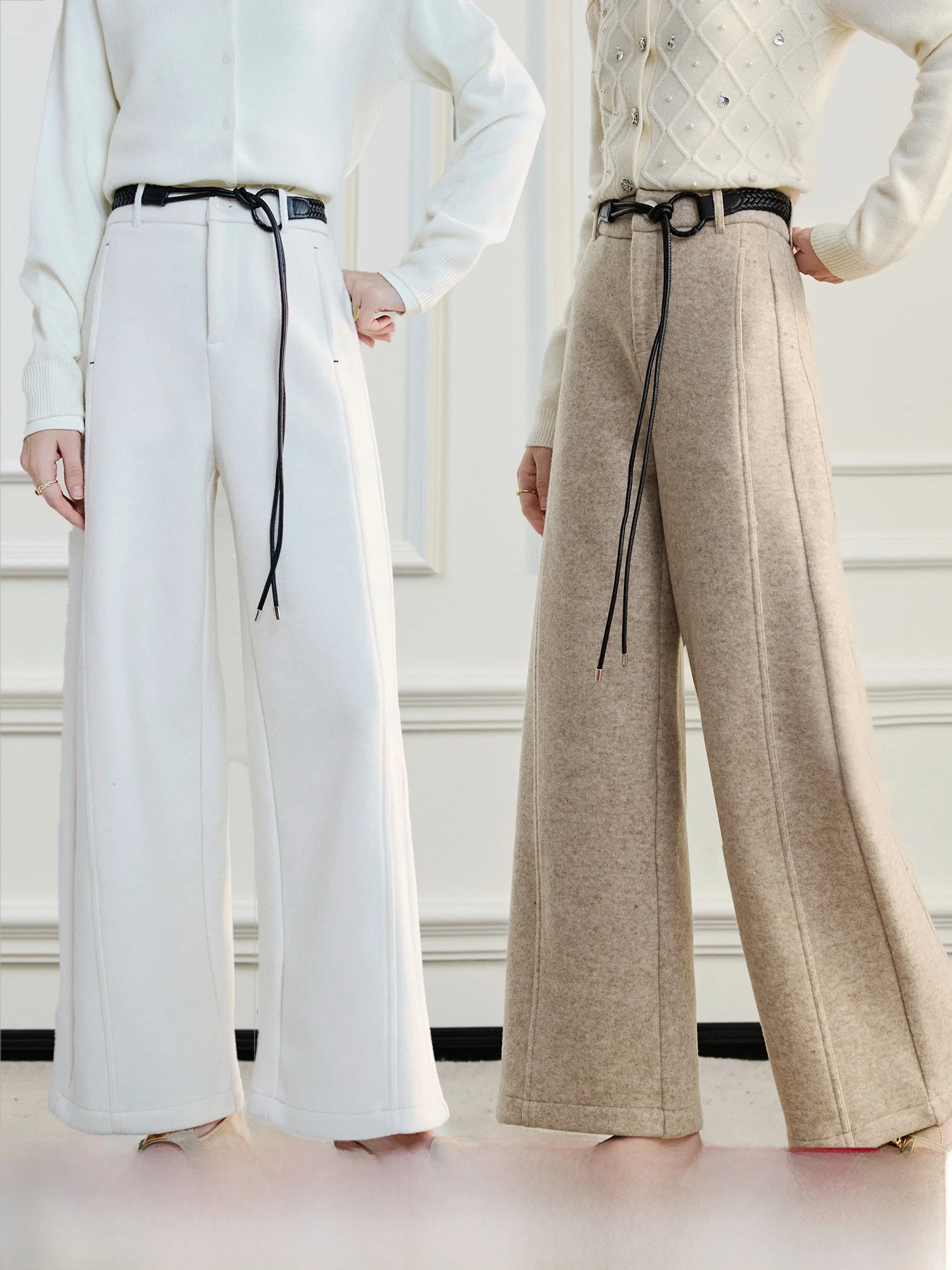 High Waist Wide Leg Pants Women's Casual Trousers Crumpled Wool Fabric Simple Design Spring Season Polyester Blend Elastic Waist
High Waist Wide Leg Pants Women's Casual Trousers Crumpled Wool Fabric Simple Design Spring Season Polyester Blend Elastic Waist